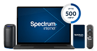 Spectrum Internet Premier — router, laptop, and phone